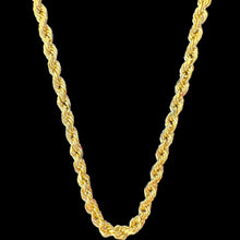 Load image into Gallery viewer, 14KT Real Gold Rope Necklace - 5.0mm, Hollow, Diamond-Cut, Lobster Lock
