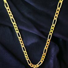 Load image into Gallery viewer, 10KT Tricolor Hollow Figaro Necklace 2.5mm, 060 Gauge Real Yellow Gold, Diamond-Cut, Lobster Lock
