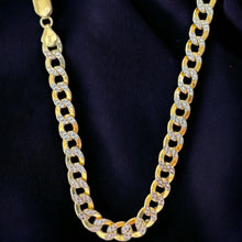Load image into Gallery viewer, 10KT Pave Hollow Cuban Necklace 5mm, 120 Gauge Yellow Gold, Diamond-Cut, Lobster Lock
