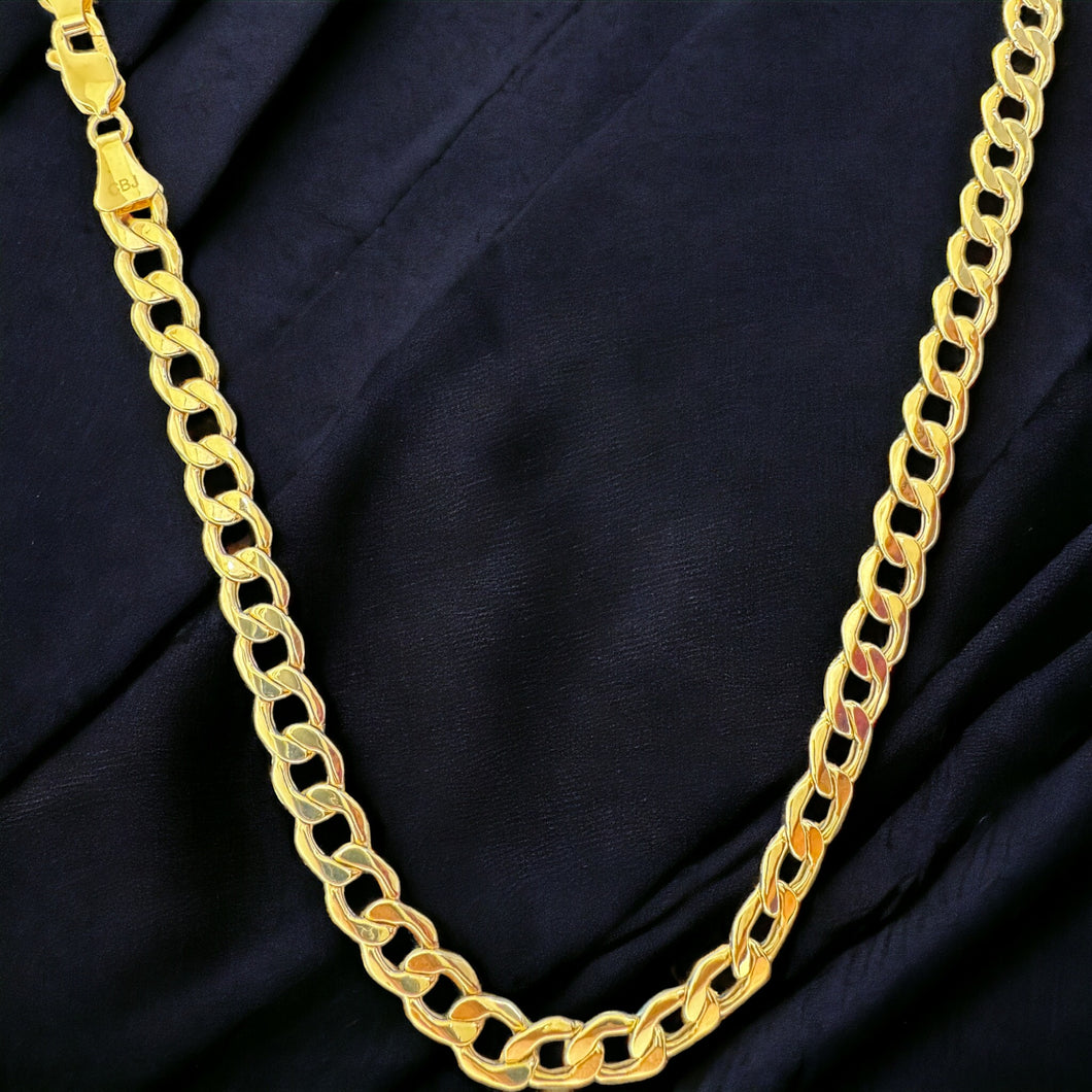 10KT Hollow Cuban Necklace 5mm, 120 Gauge Real Yellow Gold