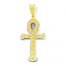 Load image into Gallery viewer, 10KT Two Tone Gold Ankh Cross Pendant
