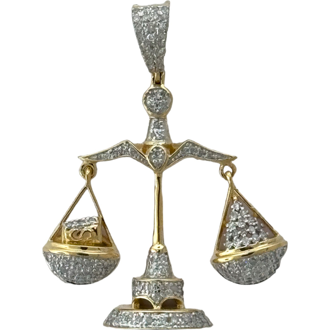 10KT Gold Hanging Scale Pendant with Genuine SI Diamonds