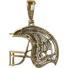 Load image into Gallery viewer, 10KT Gold Men&#39;s Batting Helmet Pendant with Genuine SI Diamonds
