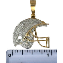 Load image into Gallery viewer, 10KT Gold Men&#39;s Batting Helmet Pendant with Genuine SI Diamonds
