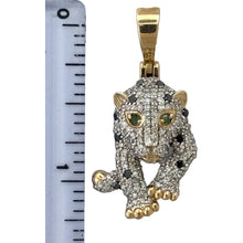 Load image into Gallery viewer, 10KT Gold Men&#39;s Panther Pendant with Genuine SI Diamonds
