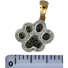 Load image into Gallery viewer, 10KT Gold Paw Print Pendant with Genuine SI Diamonds
