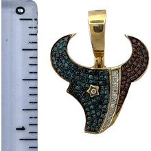 Load image into Gallery viewer, 10KT Gold Houston Texans Pendant with Genuine SI Diamonds
