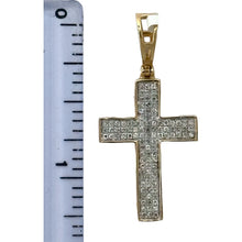 Load image into Gallery viewer, 10KT Gold Men&#39;s Cross Pendant with Genuine SI Diamonds

