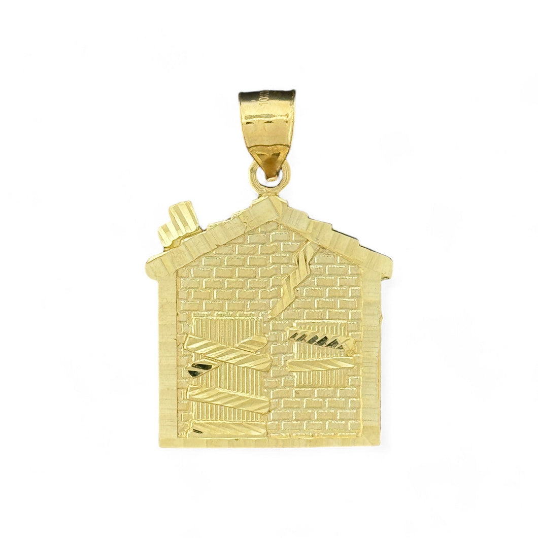 10KT Yellow Gold Trap House Pendant