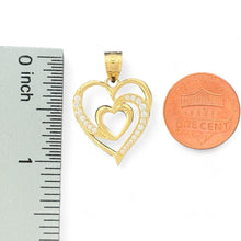 Load image into Gallery viewer, 10kt Gold Double Heart Pendant - 2.4 Grm
