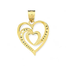 Load image into Gallery viewer, 10kt Gold Double Heart Pendant - 2.4 Grm
