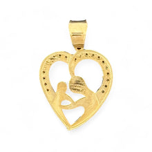 Load image into Gallery viewer, 10kt Gold Heart Pendant with Mother and Child Design - 1.57 Grm
