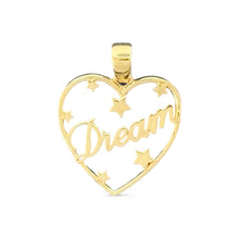 Load image into Gallery viewer, 10kt Gold Heart Pendant with &#39;Dream&#39; Inscription - 0.76 Grm
