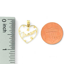 Load image into Gallery viewer, 10kt Gold Heart Pendant with &#39;Dream&#39; Inscription - 0.76 Grm
