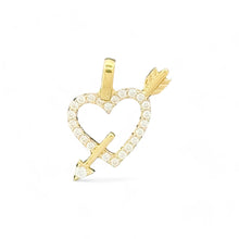 Load image into Gallery viewer, 10kt Gold Heart With Arrow Pendant - 0.73 Grm
