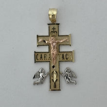 Load image into Gallery viewer, 10KT Caravaca Cross pendant Real Yellow Gold Diamond cut, 1.5 GRM,  1.5 mm Bail
