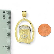 Load image into Gallery viewer, 10KT Two-Tone Gold Jesus Pendant with Oval Frame - 4.96 Grm
