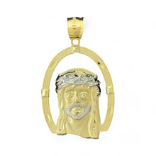 Load image into Gallery viewer, 10KT Two-Tone Gold Jesus Pendant with Oval Frame - 4.96 Grm
