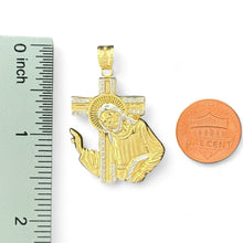 Load image into Gallery viewer, 10KT Two-Tone Gold Jesus with Cross Pendant - 3.13 Grm
