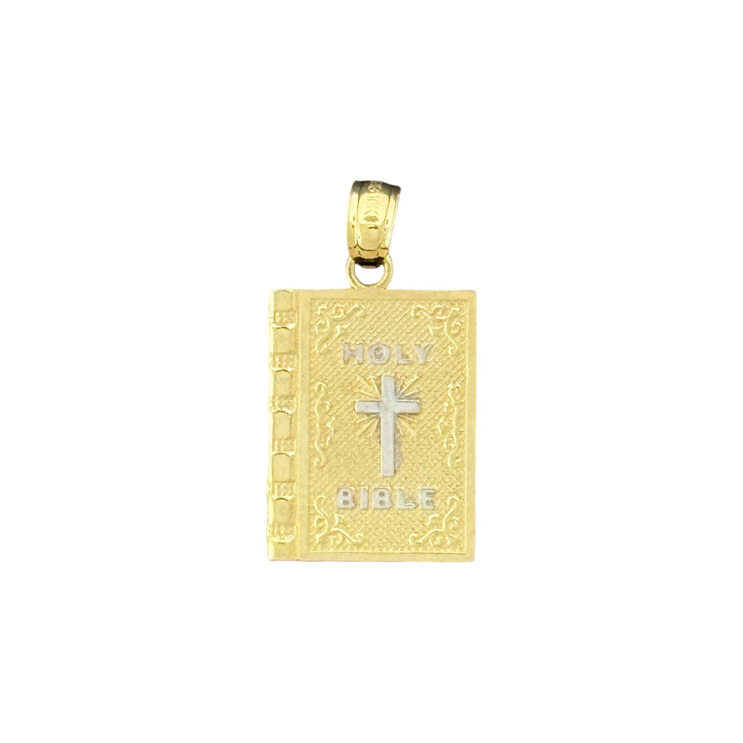 10KT Gold Holy Bible Pendant with Cross - 1.35 Grm