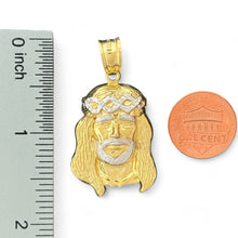 Load image into Gallery viewer, 10KT Two-Tone Gold Jesus Pendant with Crown of Thorns - 3.34 Grm
