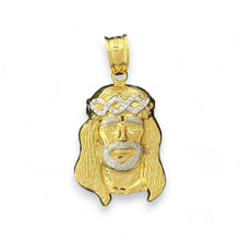 Load image into Gallery viewer, 10KT Two-Tone Gold Jesus Pendant with Crown of Thorns - 3.34 Grm
