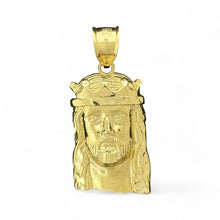 Load image into Gallery viewer, 10KT Gold Jesus Head Pendant, Jesus With Crown
