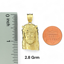 Load image into Gallery viewer, 10KT Gold Jesus Head Pendant, Jesus With Crown
