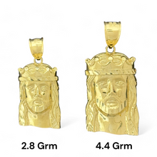 Load image into Gallery viewer, 10KT Gold Jesus Head Pendant, Jesus With Crown
