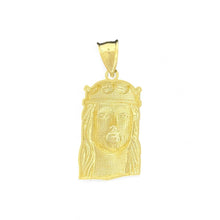 Load image into Gallery viewer, 10KT Gold Jesus Head Pendant, Jesus With Crown
