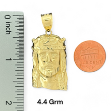 Load image into Gallery viewer, 10KT Gold Jesus Head Pendant, Jesus With Crown
