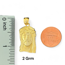 Load image into Gallery viewer, 10KT Jesus with Crown of Thorns Gold Pendant
