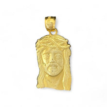 Load image into Gallery viewer, 10KT Jesus with Crown of Thorns Gold Pendant
