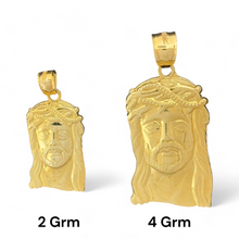 Load image into Gallery viewer, 10KT Jesus with Crown of Thorns Gold Pendant
