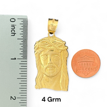 Load image into Gallery viewer, 10KT Jesus with Crown of Thorns Gold Pendant
