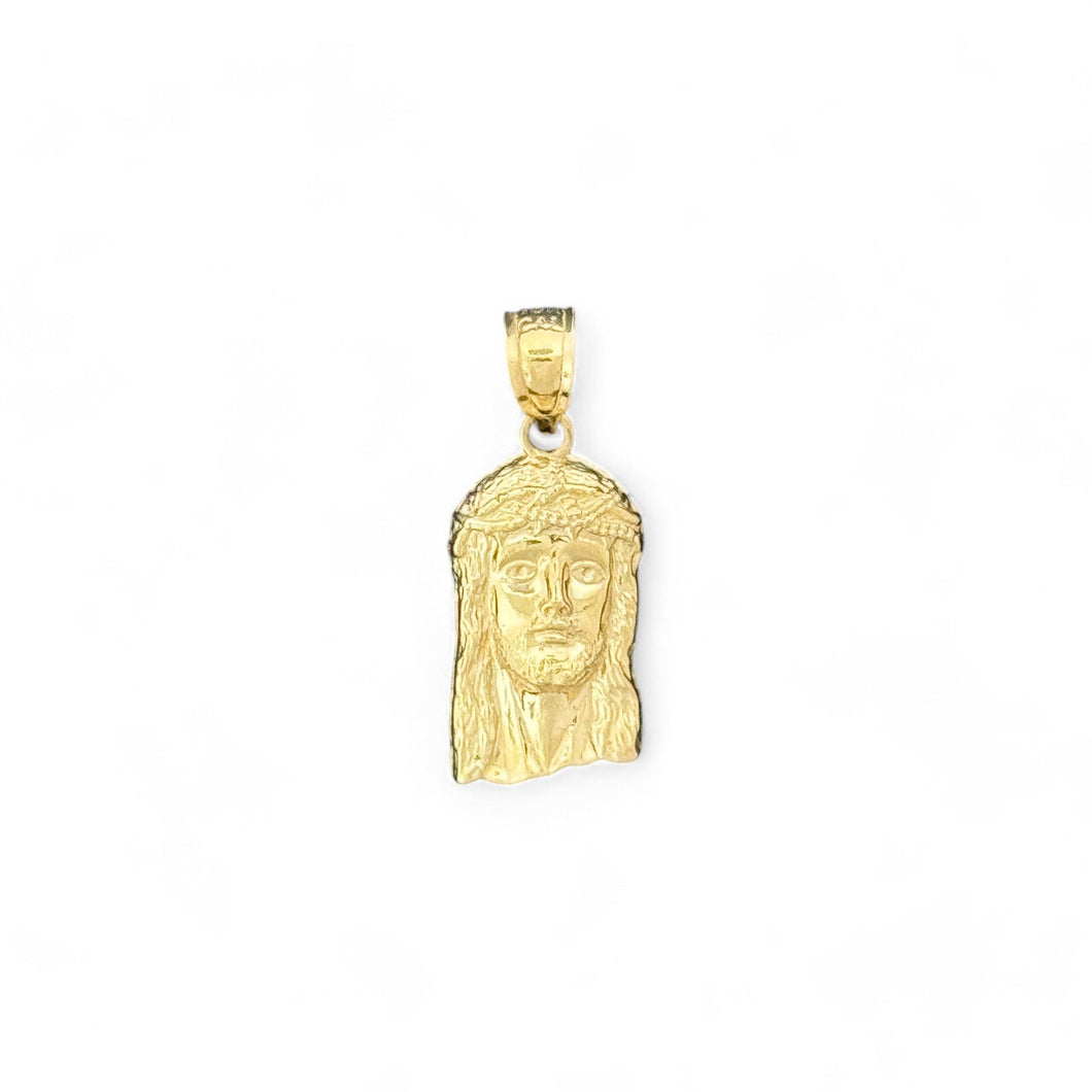 10KT Gold Small Jesus Pendant with Crown of Thorns - 0.9 Grm