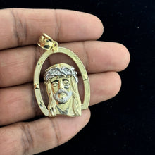 Load image into Gallery viewer, 10KT Two-Tone Gold Jesus Pendant with Oval Frame - 4.96 Grm
