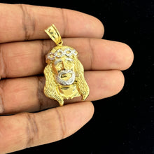 Load image into Gallery viewer, 10KT Two-Tone Gold Jesus Pendant with Crown of Thorns - 3.34 Grm
