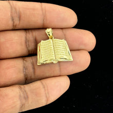 Load image into Gallery viewer, 10KT Small Bible Gold Pendant with Engraved Text - 2.32 Grm
