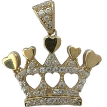 Load image into Gallery viewer, 10KT Crown pendant Real Yellow Gold Diamond cut, 2.0 GRM, 1.5 mm Bail
