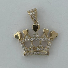 Load image into Gallery viewer, 10KT Crown pendant Real Yellow Gold Diamond cut, 2.0 GRM, 1.5 mm Bail
