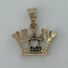 Load image into Gallery viewer, 10KT Crown pendant Real Yellow Gold Diamond cut, 2.0 GRM, 1.5 mm Bail
