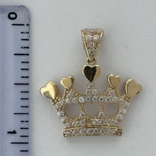 Load image into Gallery viewer, 10KT Crown pendant Real Yellow Gold Diamond cut, 2.0 GRM, 1.5 mm Bail
