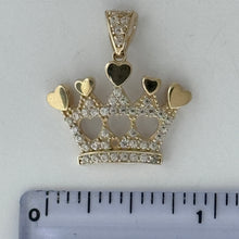 Load image into Gallery viewer, 10KT Crown pendant Real Yellow Gold Diamond cut, 2.0 GRM, 1.5 mm Bail
