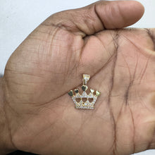 Load image into Gallery viewer, 10KT Crown pendant Real Yellow Gold Diamond cut, 2.0 GRM, 1.5 mm Bail
