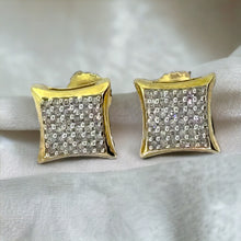 Load image into Gallery viewer, 10KT Gold Men&#39;s 8MM Square Stud Earrings, SI Diamond- 0.25CT
