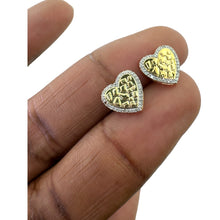 Load image into Gallery viewer, 10KT Gold 10MM Heart Stud Earrings, SI Diamond - 0.15CT
