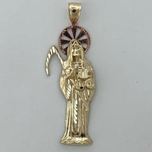 Load image into Gallery viewer, 14KT Gold Santa Muerte Pendant with 4mm Bail, 8.16 Grams, 2.8 Inches
