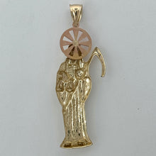 Load image into Gallery viewer, 14KT Gold Santa Muerte Pendant with 4mm Bail, 8.16 Grams, 2.8 Inches
