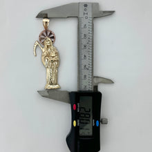 Load image into Gallery viewer, 14KT Gold Santa Muerte Pendant with 4mm Bail, 8.16 Grams, 2.8 Inches
